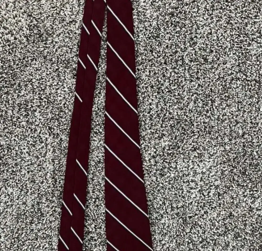 Givenchy Gentlemen Paris Burgundy Striped Silk Tie with 4G Logo